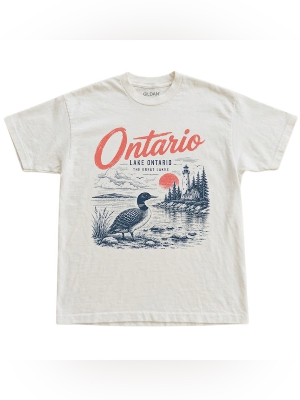 Lake Ontario Graphic Tee, Great Lakes, Coastal Sailing Travel Tee